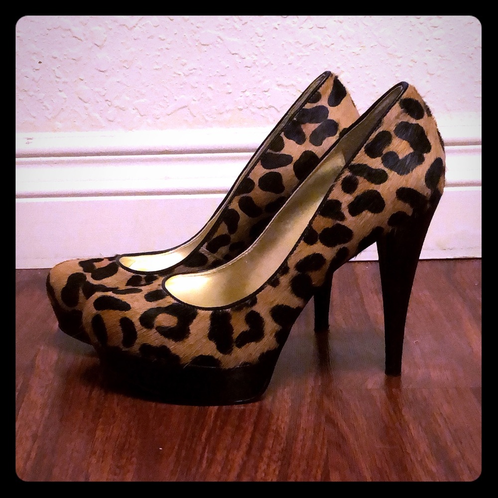 Guess Leopard Print Platform Heels - image 2